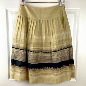 Alfani Petite Skirt Tan & Black; Silk and Linen